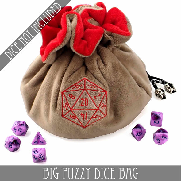 Big Fuzzy Dice Bag - 6 Colors: Tan