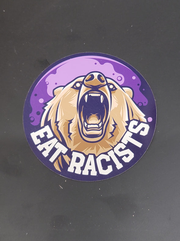Eat Racists, Bear Design - Magnet