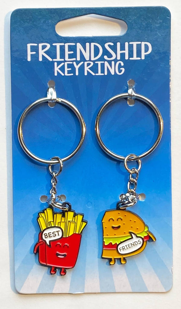 Fries and Burger Best Friends Keychain Set
