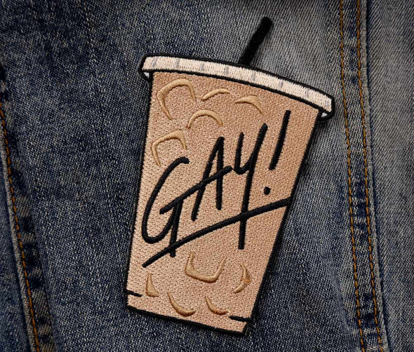 GAY! Iced Coffee - Embroidered Patch