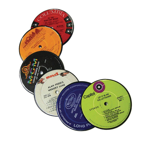 Vinyl Record Label Coasters (Set of 6)