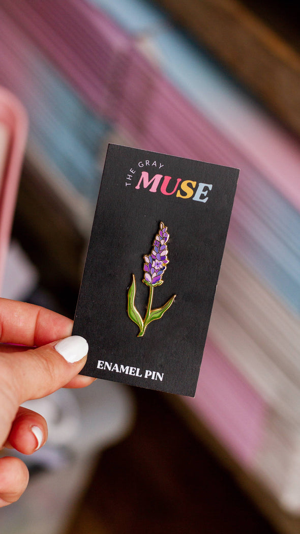 Lavender Enamel Pin, Flower Enamel Pin, Floral Lapel Pins