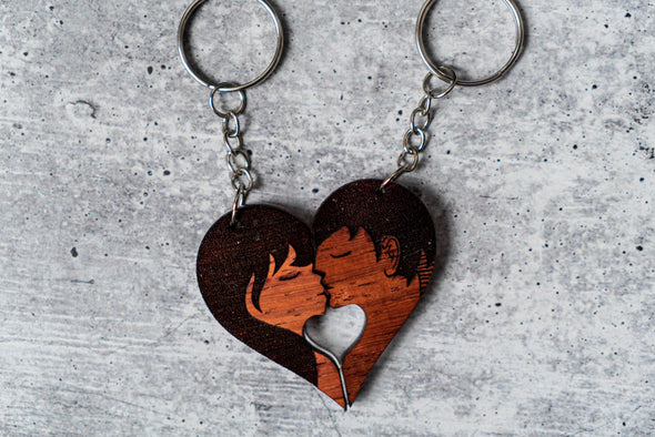 Couples Loving Embrace Ladies & Gentlemen Keychain Set