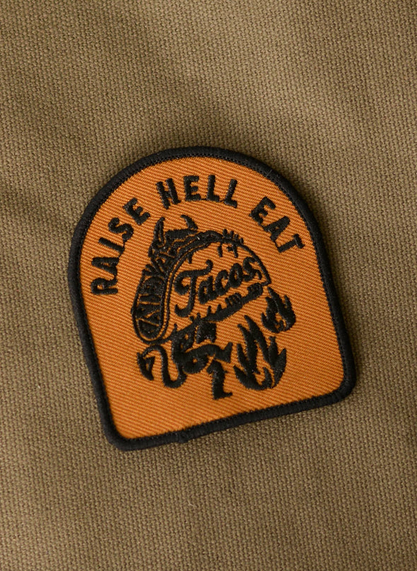 Raise Hell Eat Tacos Iron-On Embroidered Patch