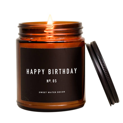 Happy Birthday Soy Candle | Amber Jar Candle