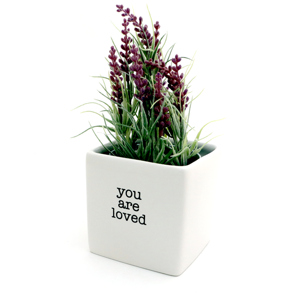 You Are Loved - Planter, Candle Holder, Square Pot